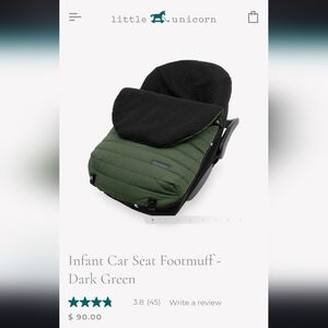 LAST CHANCE! Little Unicorn Dark Green Infant Car Seat Footmuff